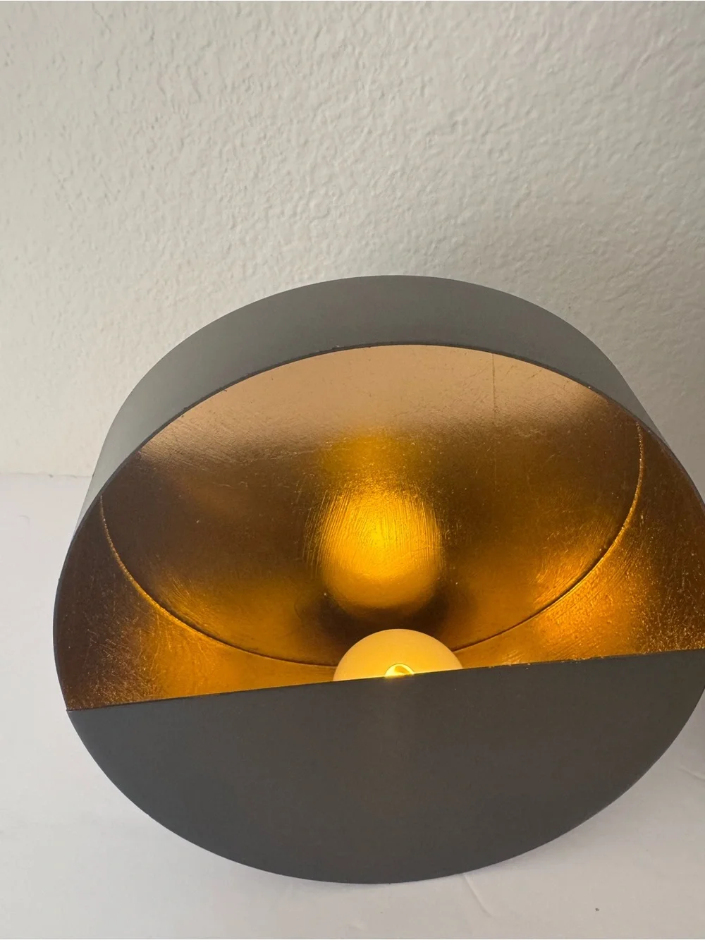 Eclipse Native Skins Gold Leaf and Black Half-Moon Wall Sconces with Tea Lights
